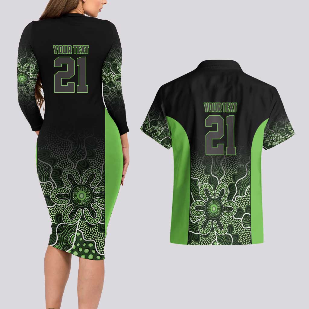 Basketball Custom South East Melbourne Couples Matching Long Sleeve Bodycon Dress and Hawaiian Shirt Simple Australian Dot Art - Aussie Hoodie