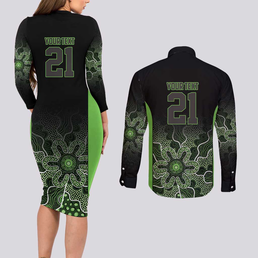 Basketball Custom South East Melbourne Couples Matching Long Sleeve Bodycon Dress and Long Sleeve Button Shirt Simple Australian Dot Art - Aussie Hoodie
