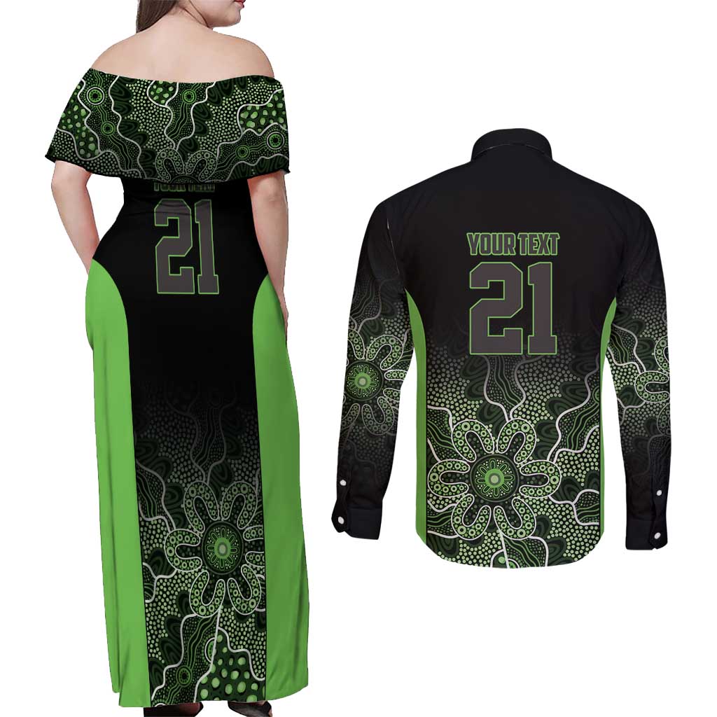 Basketball Custom South East Melbourne Couples Matching Off Shoulder Maxi Dress and Long Sleeve Button Shirt Simple Australian Dot Art - Aussie Hoodie