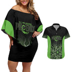 Basketball Custom South East Melbourne Couples Matching Off Shoulder Short Dress and Hawaiian Shirt Simple Australian Dot Art - Aussie Hoodie