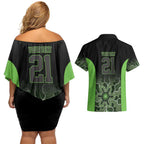 Basketball Custom South East Melbourne Couples Matching Off Shoulder Short Dress and Hawaiian Shirt Simple Australian Dot Art - Aussie Hoodie