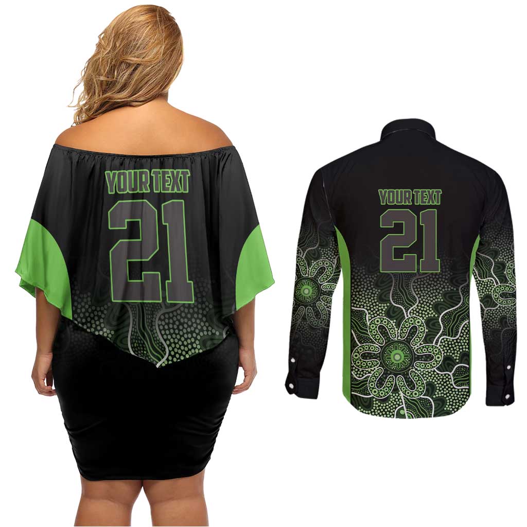 Basketball Custom South East Melbourne Couples Matching Off Shoulder Short Dress and Long Sleeve Button Shirt Simple Australian Dot Art - Aussie Hoodie