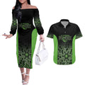 Basketball Custom South East Melbourne Couples Matching Off The Shoulder Long Sleeve Dress and Hawaiian Shirt Simple Australian Dot Art - Aussie Hoodie