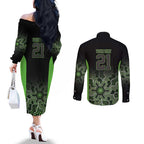Basketball Custom South East Melbourne Couples Matching Off The Shoulder Long Sleeve Dress and Long Sleeve Button Shirt Simple Australian Dot Art - Aussie Hoodie