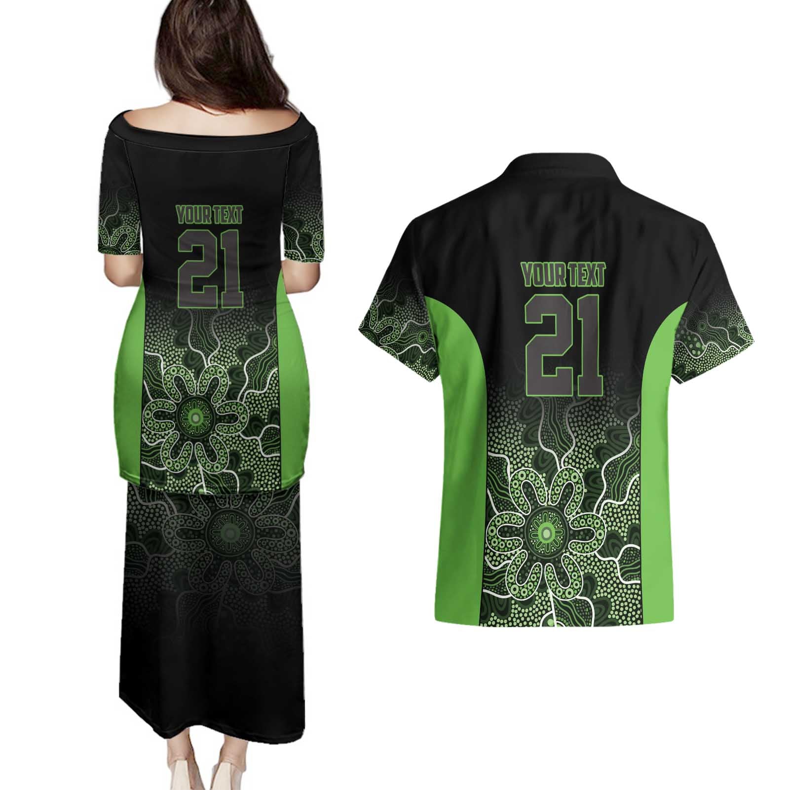 Basketball Custom South East Melbourne Couples Matching Puletasi and Hawaiian Shirt Simple Australian Dot Art - Aussie Hoodie
