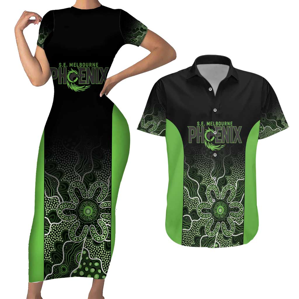 Basketball Custom South East Melbourne Couples Matching Short Sleeve Bodycon Dress and Hawaiian Shirt Simple Australian Dot Art - Aussie Hoodie