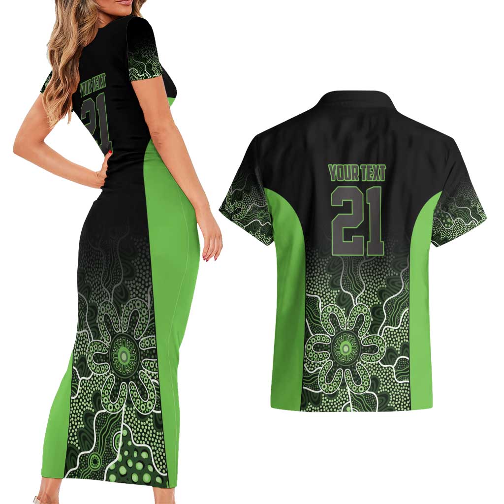 Basketball Custom South East Melbourne Couples Matching Short Sleeve Bodycon Dress and Hawaiian Shirt Simple Australian Dot Art - Aussie Hoodie