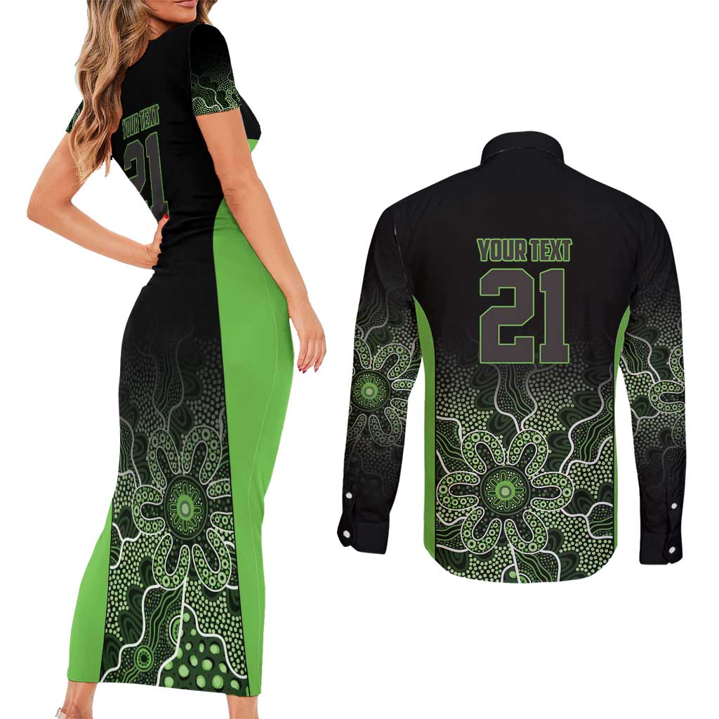 Basketball Custom South East Melbourne Couples Matching Short Sleeve Bodycon Dress and Long Sleeve Button Shirt Simple Australian Dot Art - Aussie Hoodie