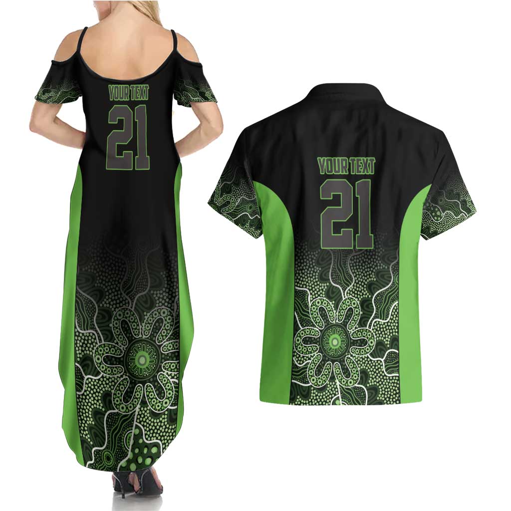 Basketball Custom South East Melbourne Couples Matching Summer Maxi Dress and Hawaiian Shirt Simple Australian Dot Art - Aussie Hoodie
