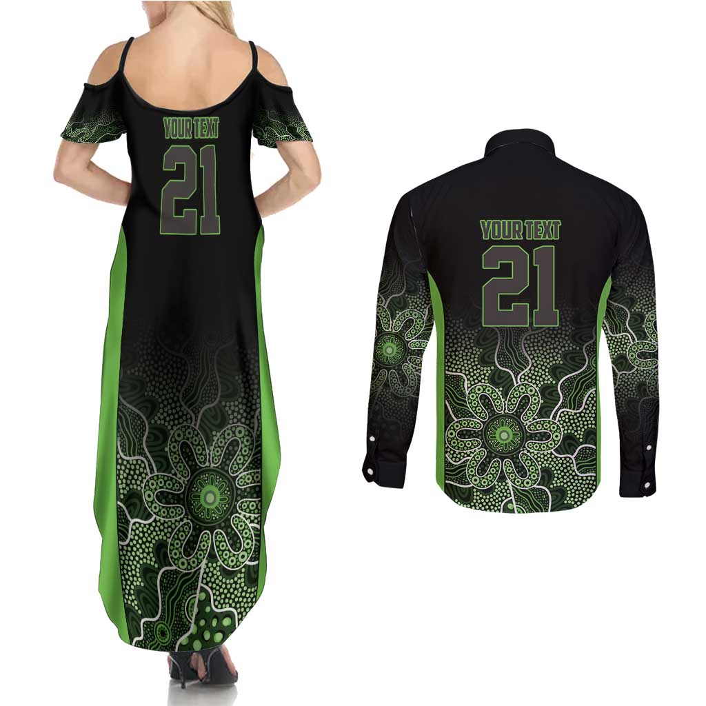 Basketball Custom South East Melbourne Couples Matching Summer Maxi Dress and Long Sleeve Button Shirt Simple Australian Dot Art - Aussie Hoodie