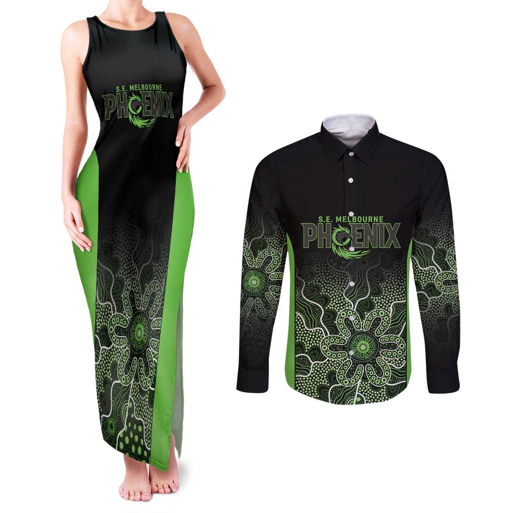 Basketball Custom South East Melbourne Couples Matching Tank Maxi Dress and Long Sleeve Button Shirt Simple Australian Dot Art - Aussie Hoodie