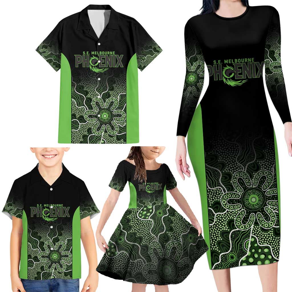 Basketball Custom South East Melbourne Family Matching Long Sleeve Bodycon Dress and Hawaiian Shirt Simple Australian Dot Art - Aussie Hoodie