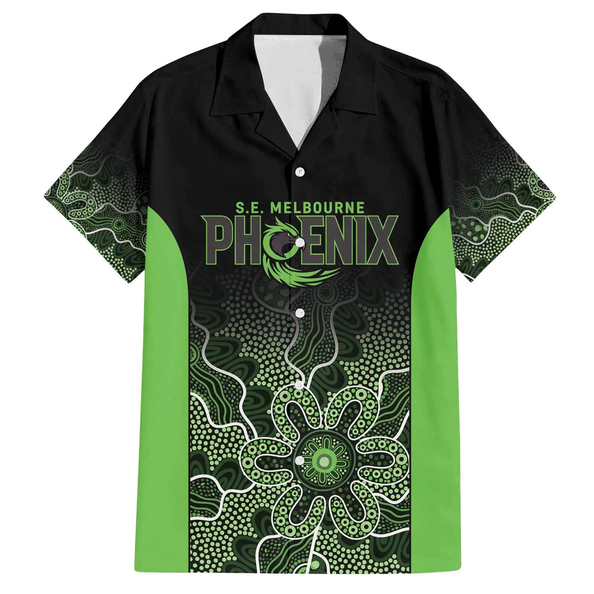 Basketball Custom South East Melbourne Family Matching Off The Shoulder Long Sleeve Dress and Hawaiian Shirt Simple Australian Dot Art - Aussie Hoodie