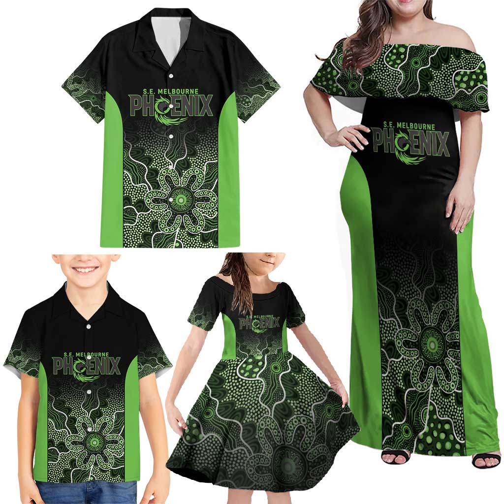 Basketball Custom South East Melbourne Family Matching Off Shoulder Maxi Dress and Hawaiian Shirt Simple Australian Dot Art - Aussie Hoodie
