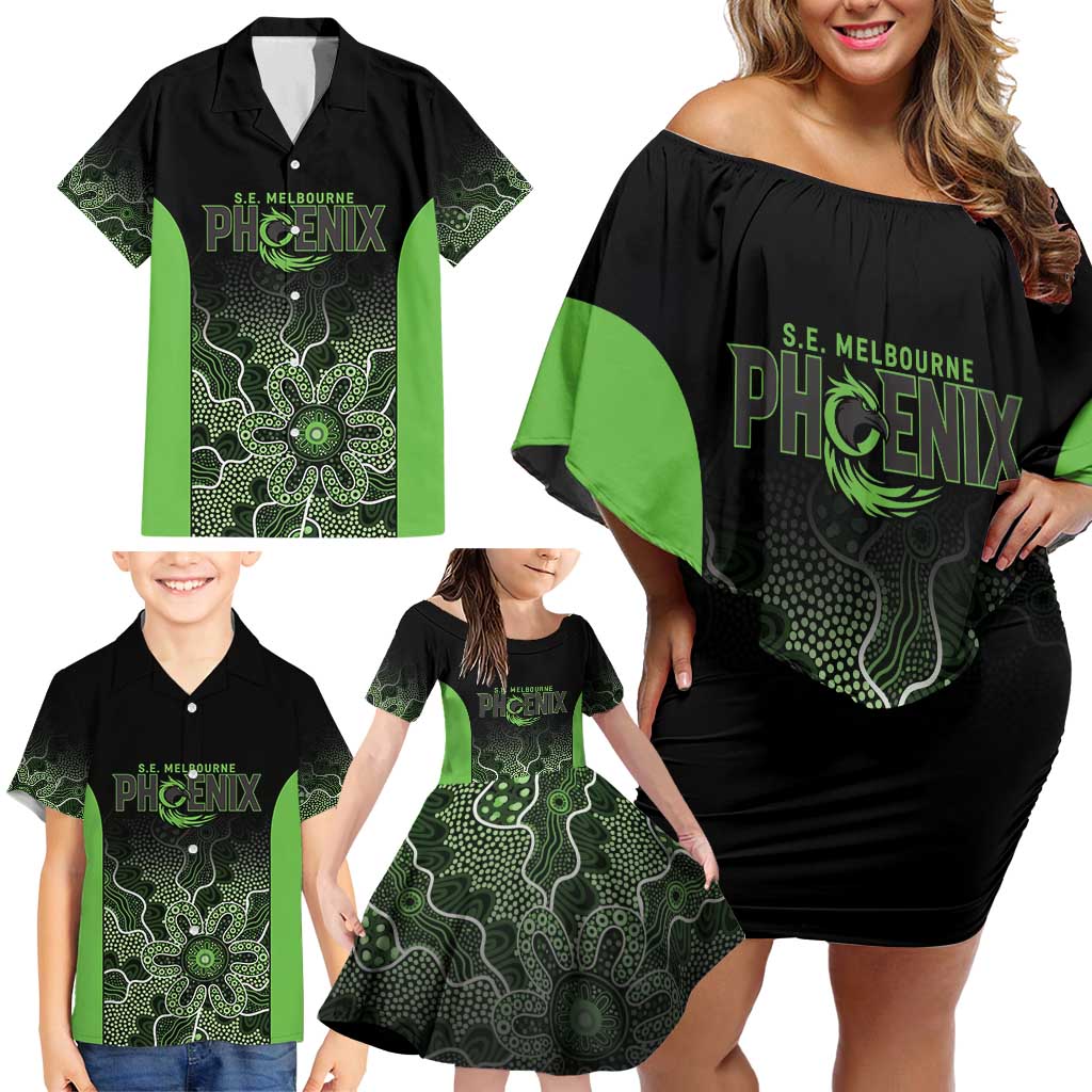 Basketball Custom South East Melbourne Family Matching Off Shoulder Short Dress and Hawaiian Shirt Simple Australian Dot Art - Aussie Hoodie
