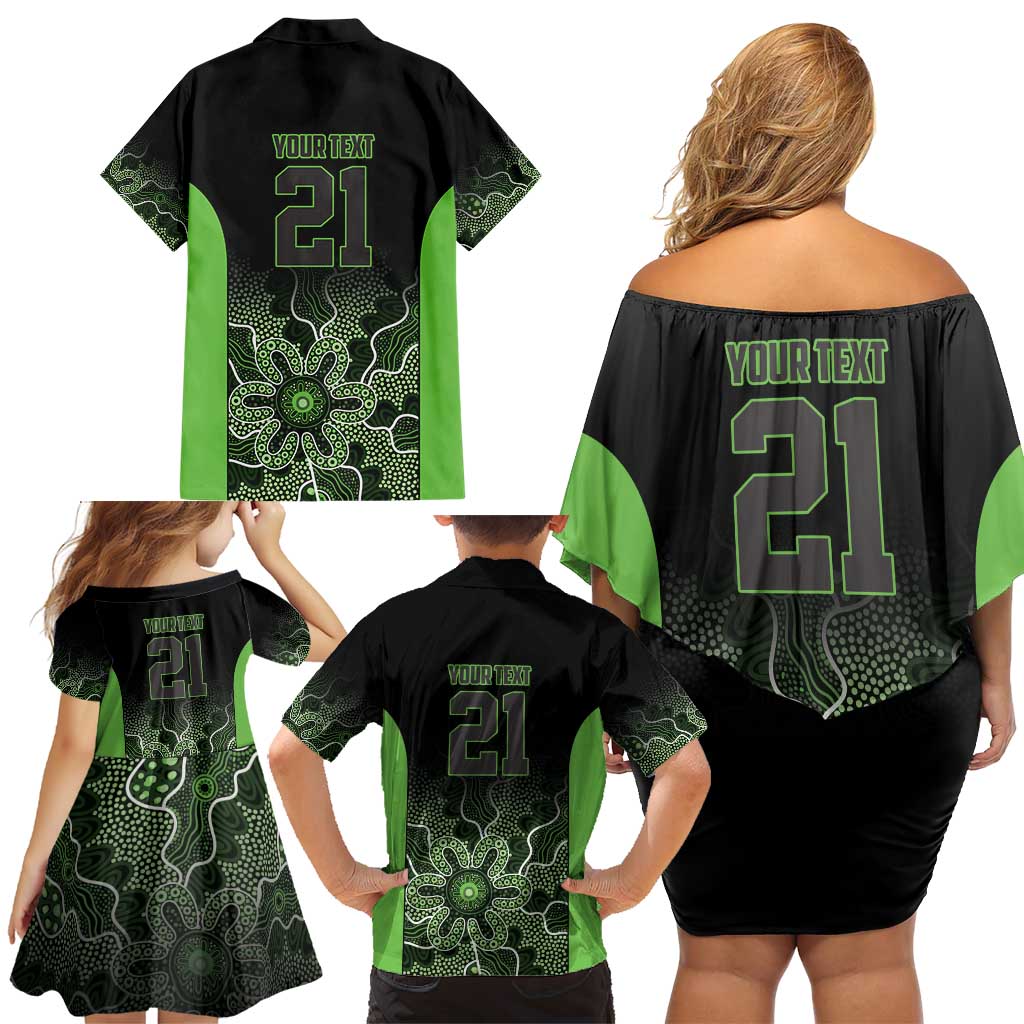 Basketball Custom South East Melbourne Family Matching Off Shoulder Short Dress and Hawaiian Shirt Simple Australian Dot Art - Aussie Hoodie