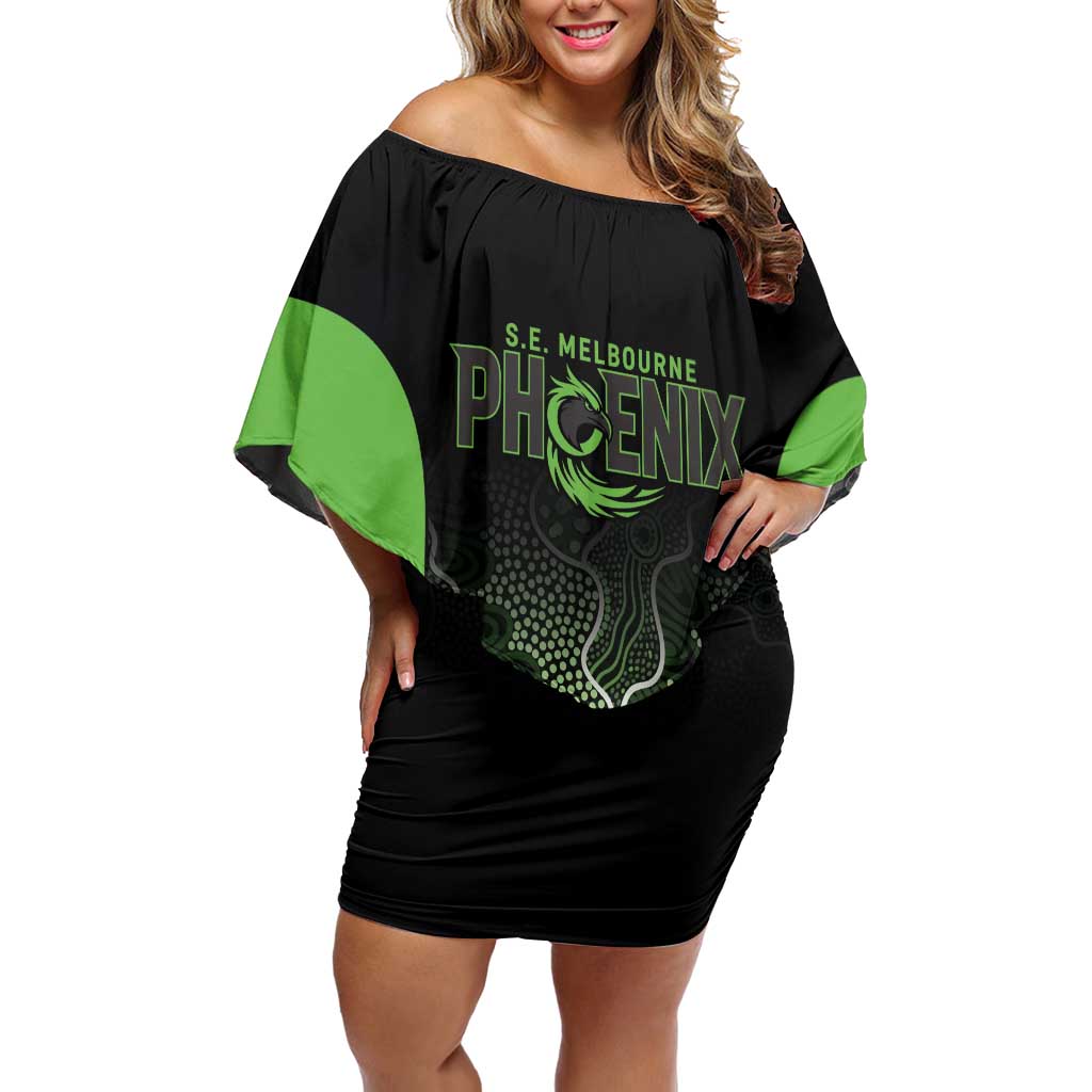 Basketball Custom South East Melbourne Family Matching Off Shoulder Short Dress and Hawaiian Shirt Simple Australian Dot Art - Aussie Hoodie