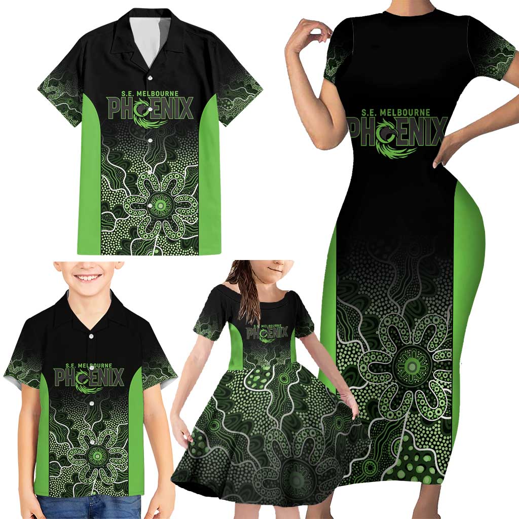 Basketball Custom South East Melbourne Family Matching Short Sleeve Bodycon Dress and Hawaiian Shirt Simple Australian Dot Art - Aussie Hoodie