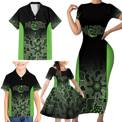 Basketball Custom South East Melbourne Family Matching Short Sleeve Bodycon Dress and Hawaiian Shirt Simple Australian Dot Art - Aussie Hoodie