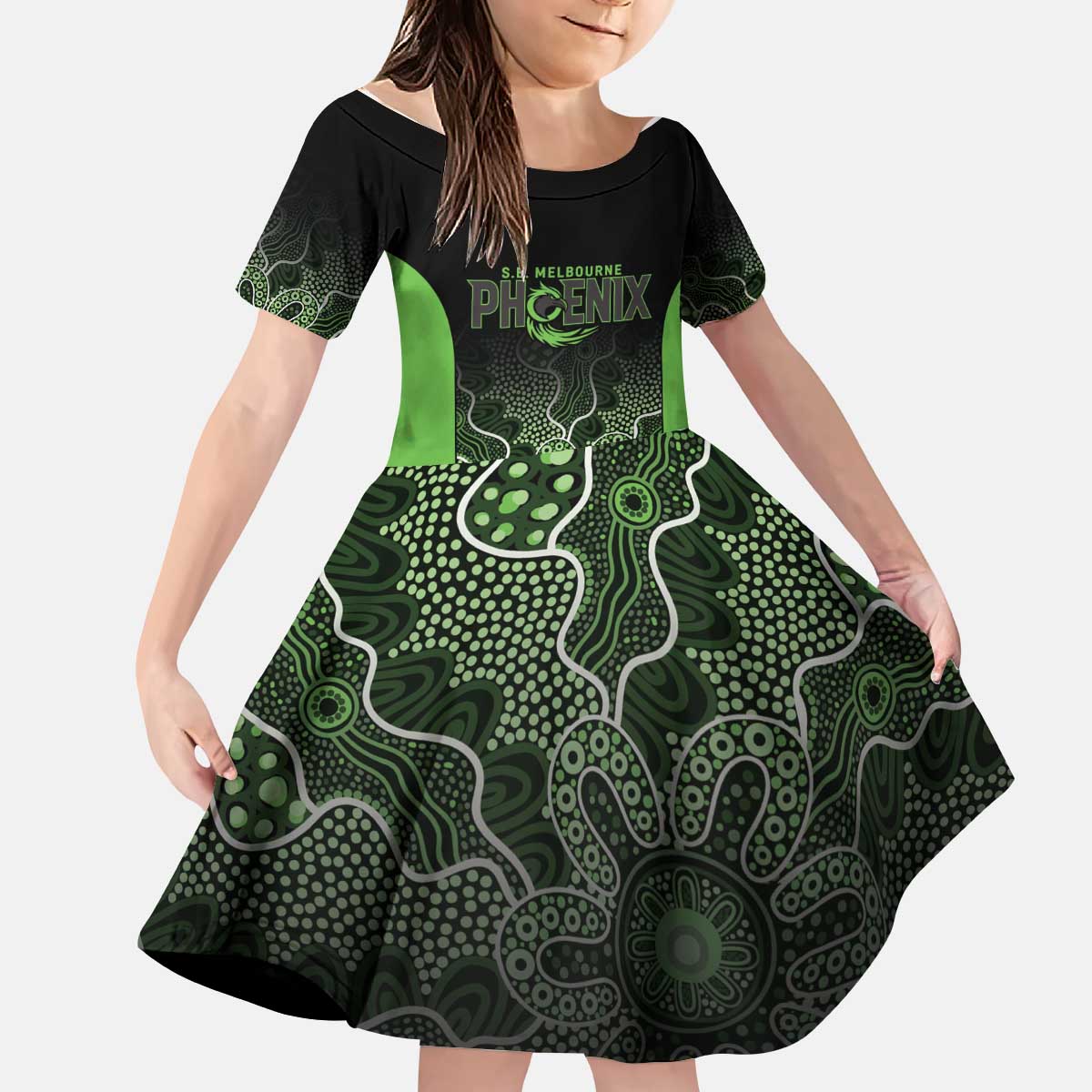 Basketball Custom South East Melbourne Kid Short Sleeve Dress Simple Australian Dot Art - Aussie Hoodie
