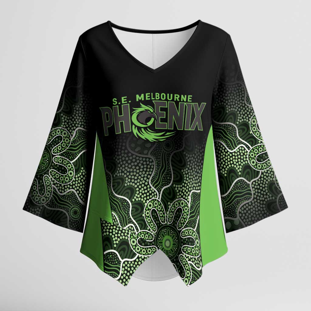 Basketball Custom South East Melbourne Kimono Sleeve Blouse Simple Australian Dot Art - Aussie Hoodie