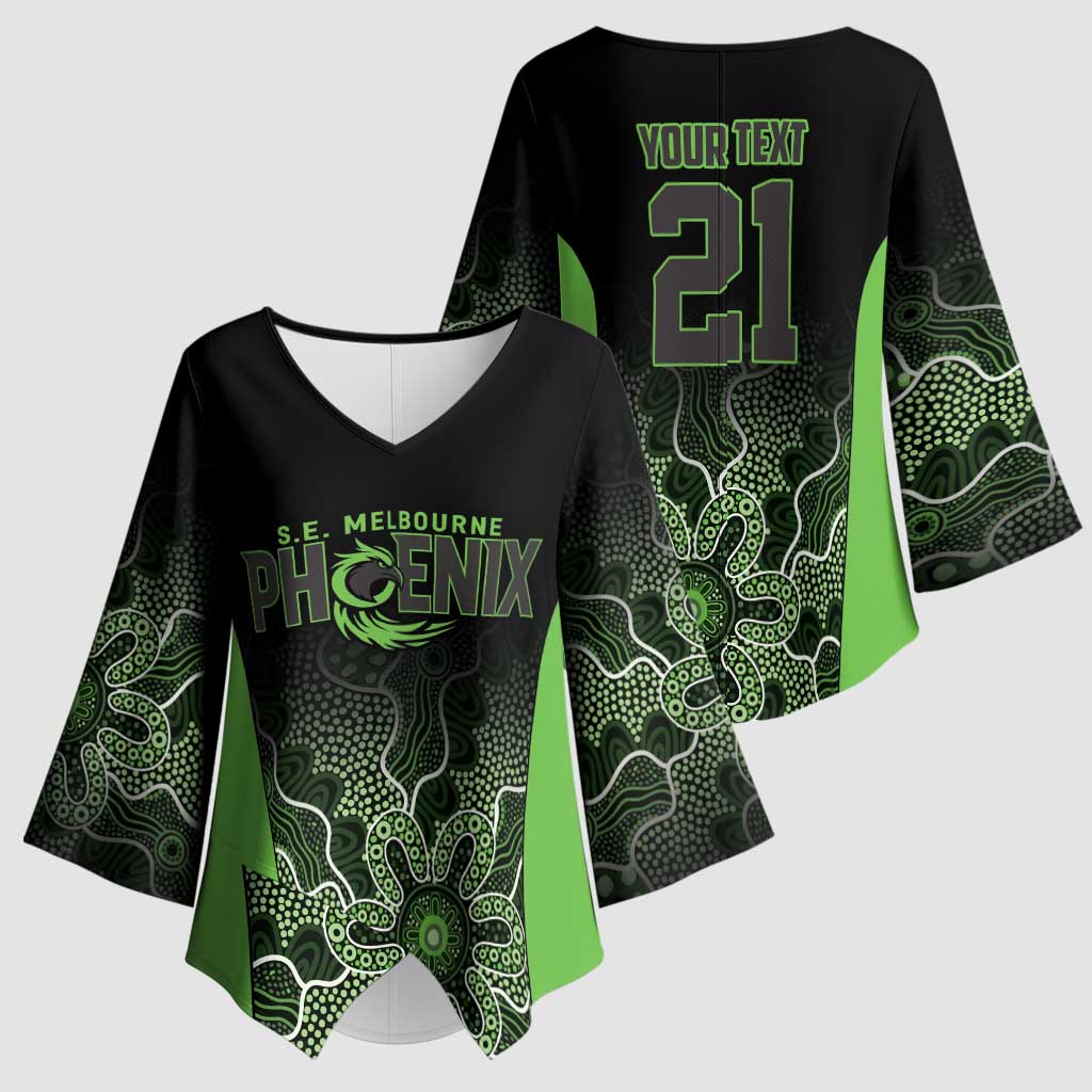 Basketball Custom South East Melbourne Kimono Sleeve Blouse Simple Australian Dot Art - Aussie Hoodie