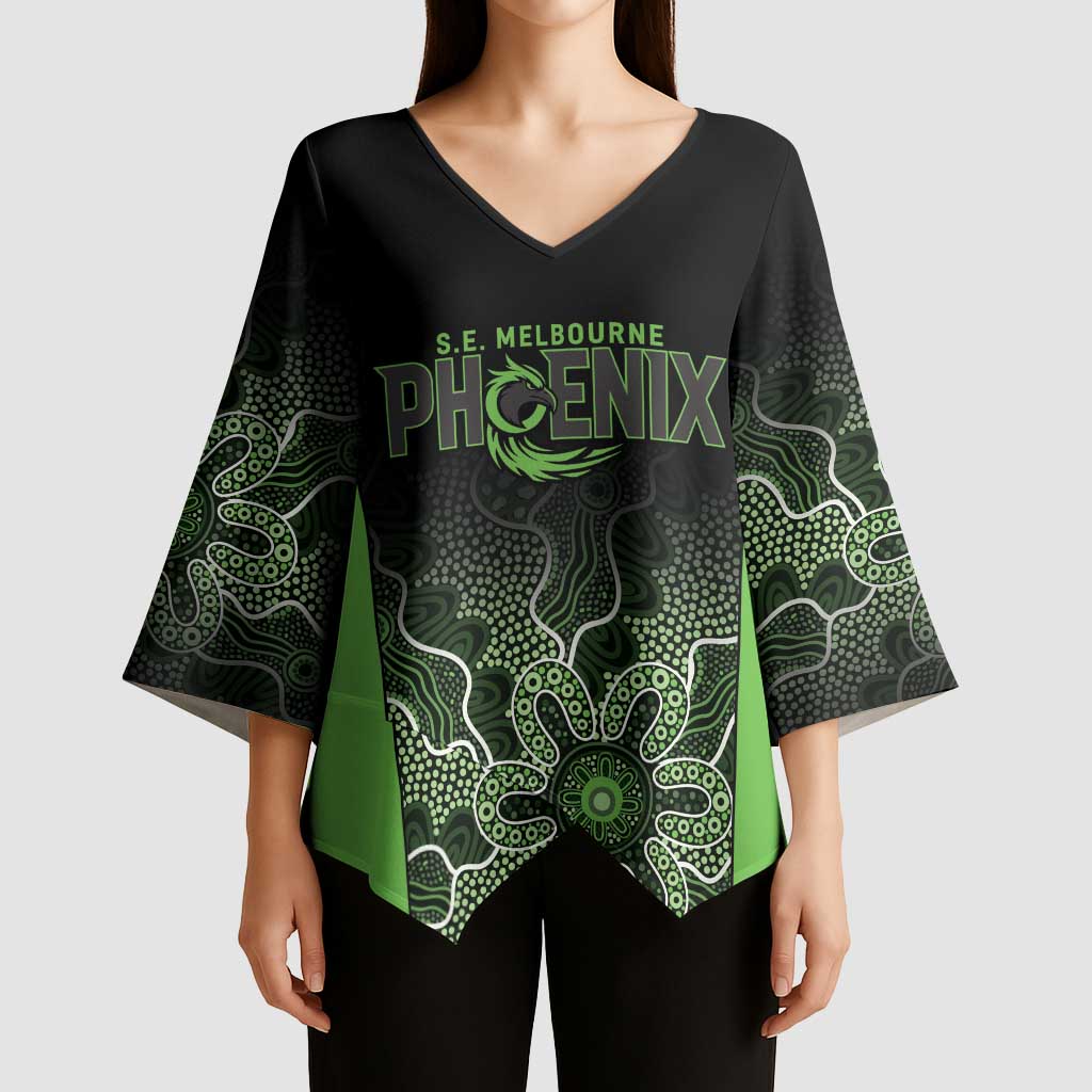 Basketball Custom South East Melbourne Kimono Sleeve Blouse Simple Australian Dot Art - Aussie Hoodie