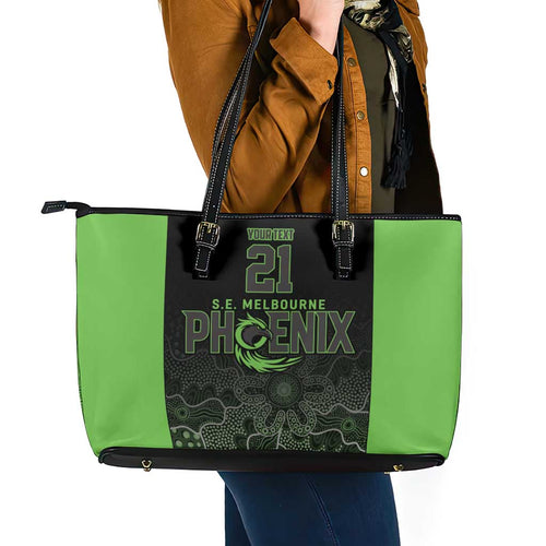 Basketball Custom South East Melbourne Leather Tote Bag Simple Australian Dot Art - Aussie Hoodie