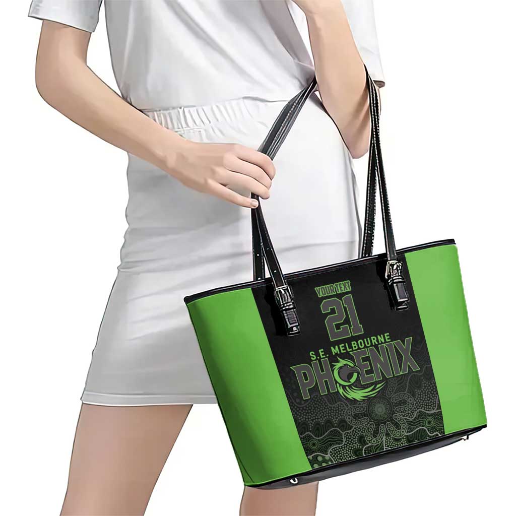 Basketball Custom South East Melbourne Leather Tote Bag Simple Australian Dot Art - Aussie Hoodie