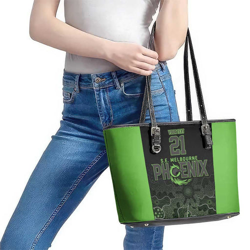 Basketball Custom South East Melbourne Leather Tote Bag Simple Australian Dot Art - Aussie Hoodie