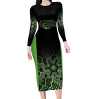 Basketball Custom South East Melbourne Long Sleeve Bodycon Dress Simple Australian Dot Art - Aussie Hoodie