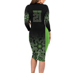 Basketball Custom South East Melbourne Long Sleeve Bodycon Dress Simple Australian Dot Art - Aussie Hoodie