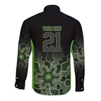 Basketball Custom South East Melbourne Long Sleeve Button Shirt Simple Australian Dot Art - Aussie Hoodie