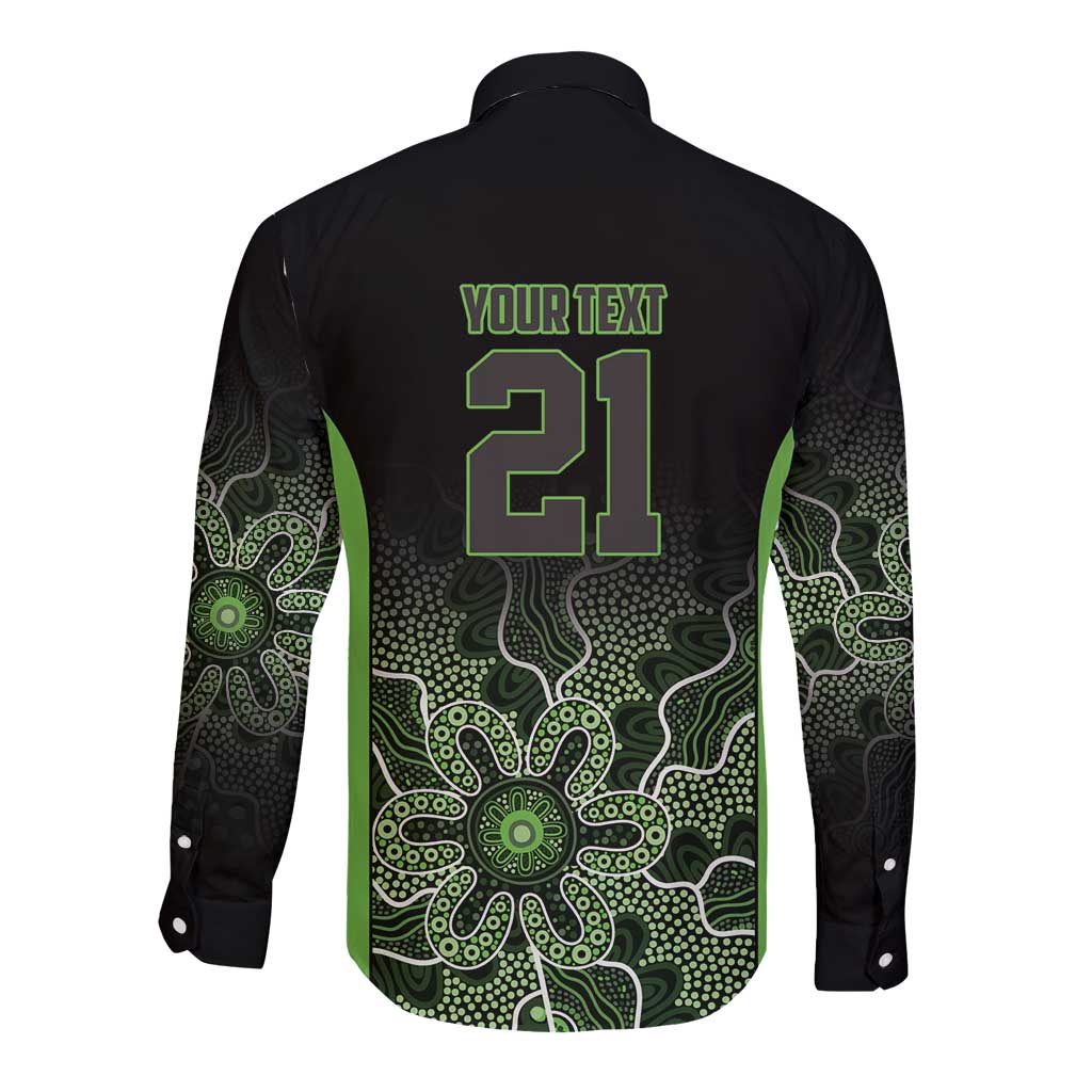 Basketball Custom South East Melbourne Long Sleeve Button Shirt Simple Australian Dot Art - Aussie Hoodie
