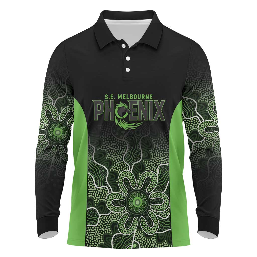 Basketball Custom South East Melbourne Long Sleeve Polo Shirt Simple Australian Dot Art - Aussie Hoodie