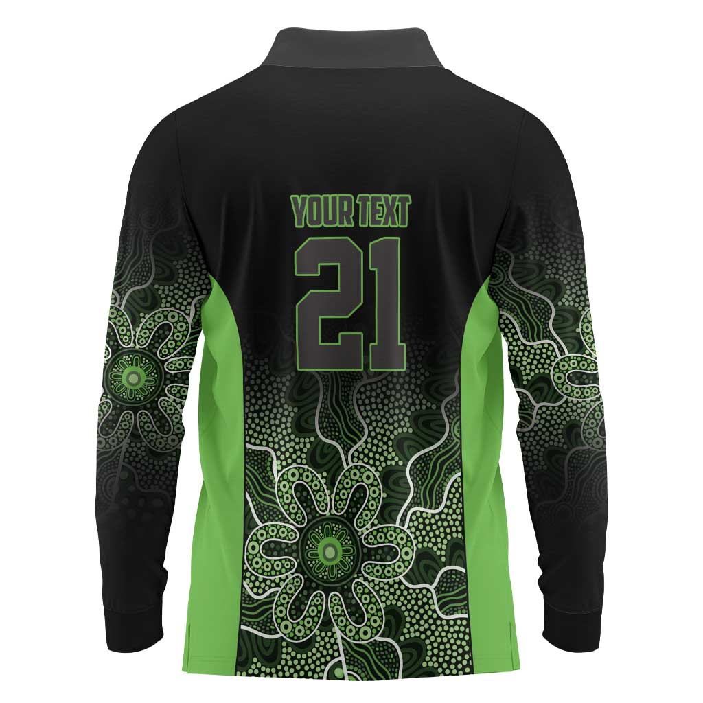 Basketball Custom South East Melbourne Long Sleeve Polo Shirt Simple Australian Dot Art - Aussie Hoodie