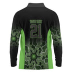 Basketball Custom South East Melbourne Long Sleeve Polo Shirt Simple Australian Dot Art - Aussie Hoodie