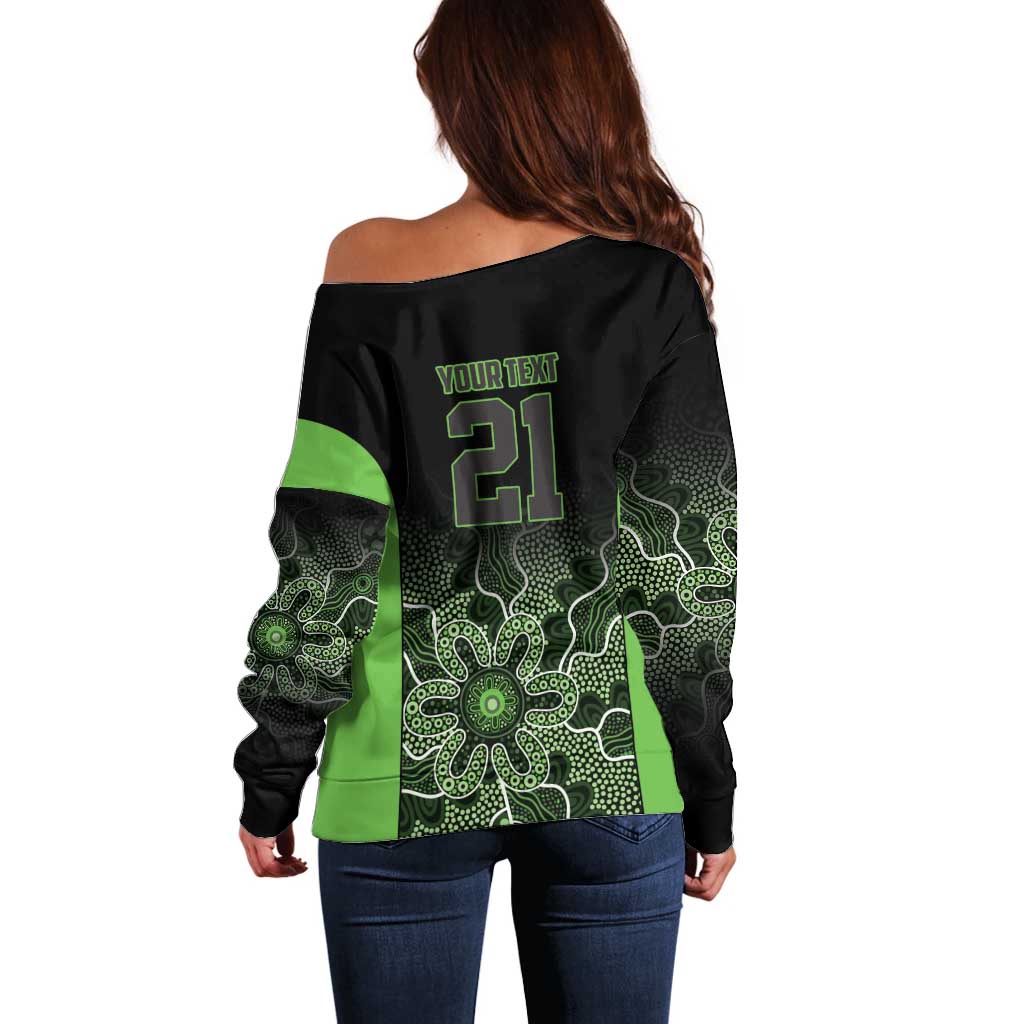 Basketball Custom South East Melbourne Off Shoulder Sweater Simple Australian Dot Art - Aussie Hoodie
