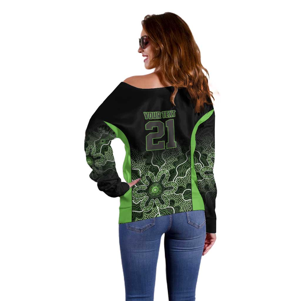 Basketball Custom South East Melbourne Off Shoulder Sweater Simple Australian Dot Art - Aussie Hoodie