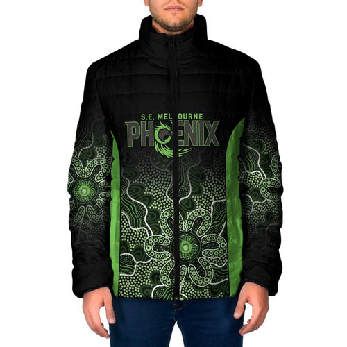 Basketball Custom South East Melbourne Padded Jacket Simple Australian Dot Art - Aussie Hoodie
