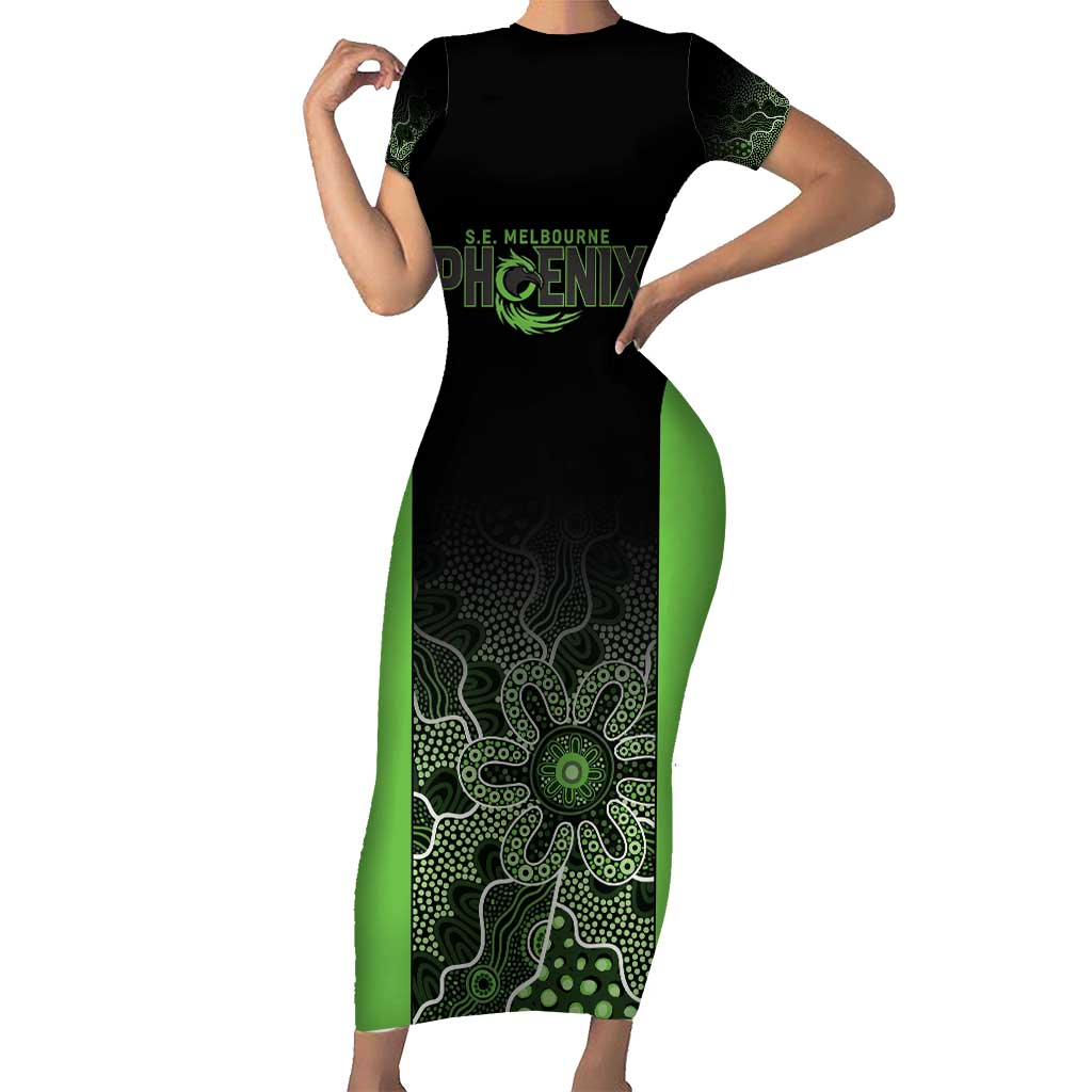 Basketball Custom South East Melbourne Short Sleeve Bodycon Dress Simple Australian Dot Art - Aussie Hoodie