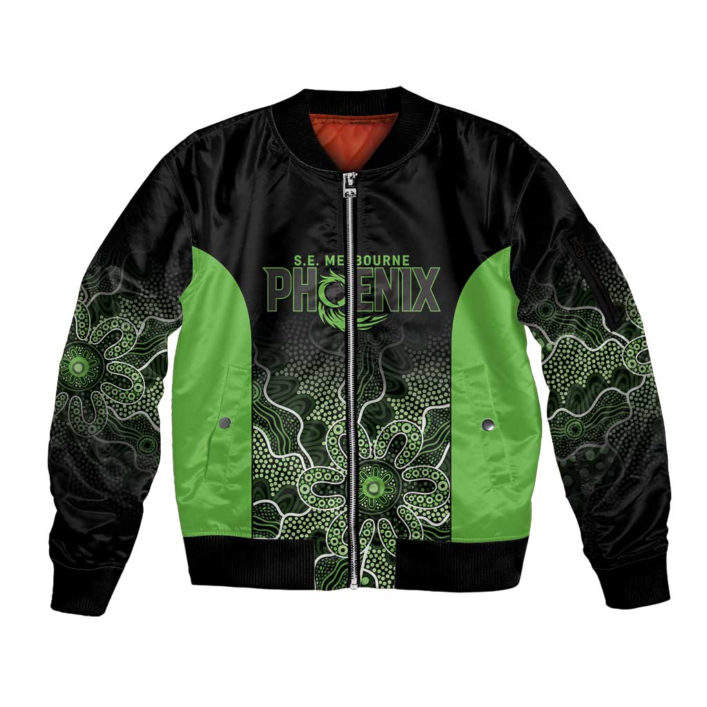 Basketball Custom South East Melbourne Sleeve Zip Bomber Jacket Simple Australian Dot Art - Aussie Hoodie