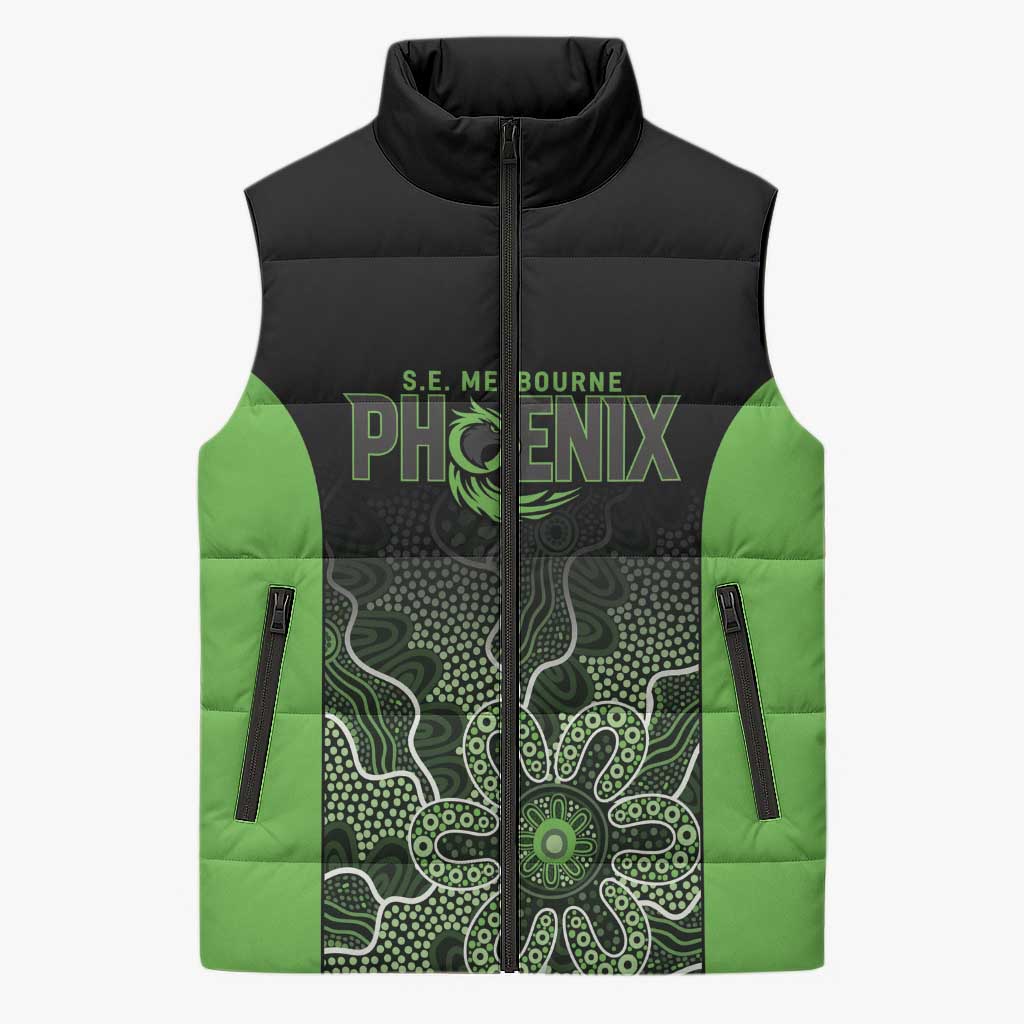 Basketball Custom South East Melbourne Sleeveless Puffer Jacket Simple Australian Dot Art - Aussie Hoodie