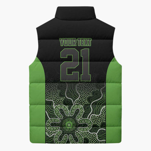 Basketball Custom South East Melbourne Sleeveless Puffer Jacket Simple Australian Dot Art - Aussie Hoodie