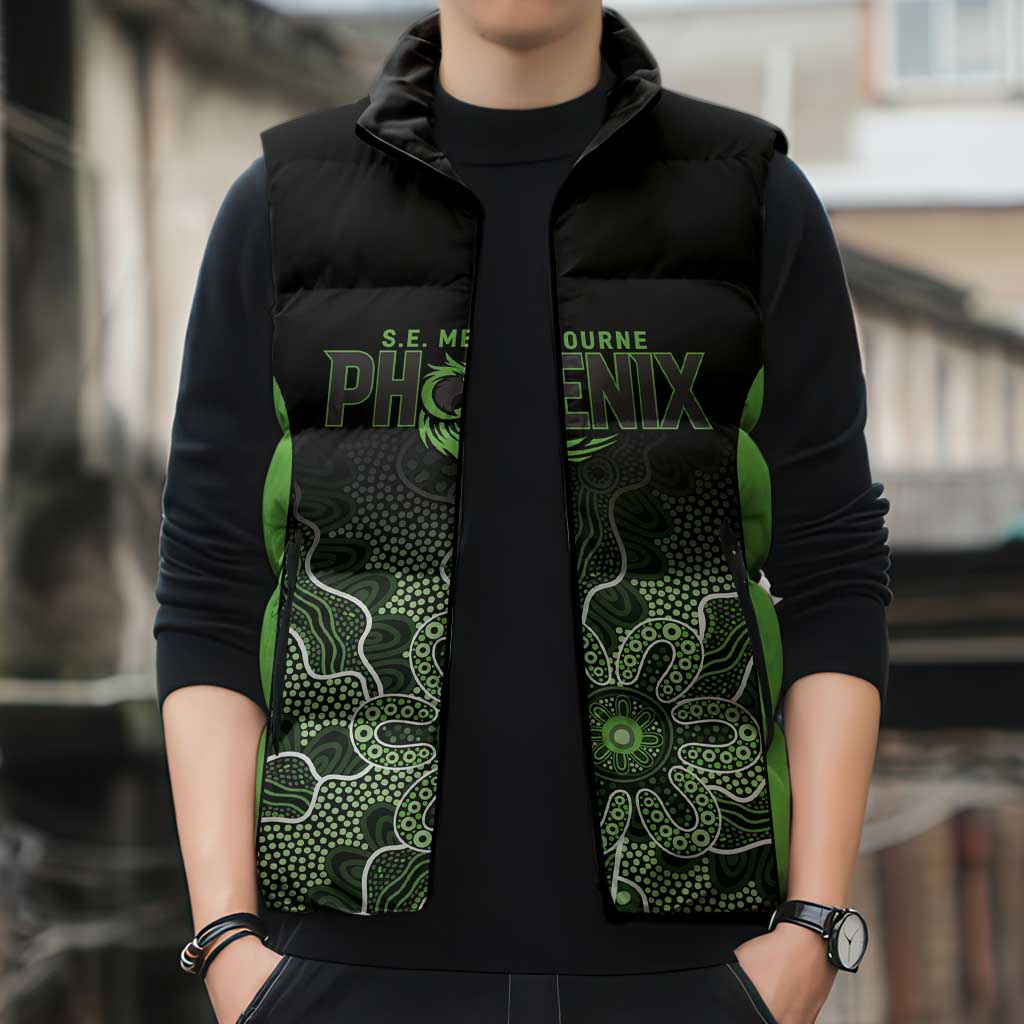Basketball Custom South East Melbourne Sleeveless Puffer Jacket Simple Australian Dot Art - Aussie Hoodie