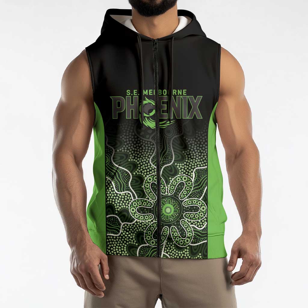 Basketball Custom South East Melbourne Sleeveless Zip Hoodie Simple Australian Dot Art LT9