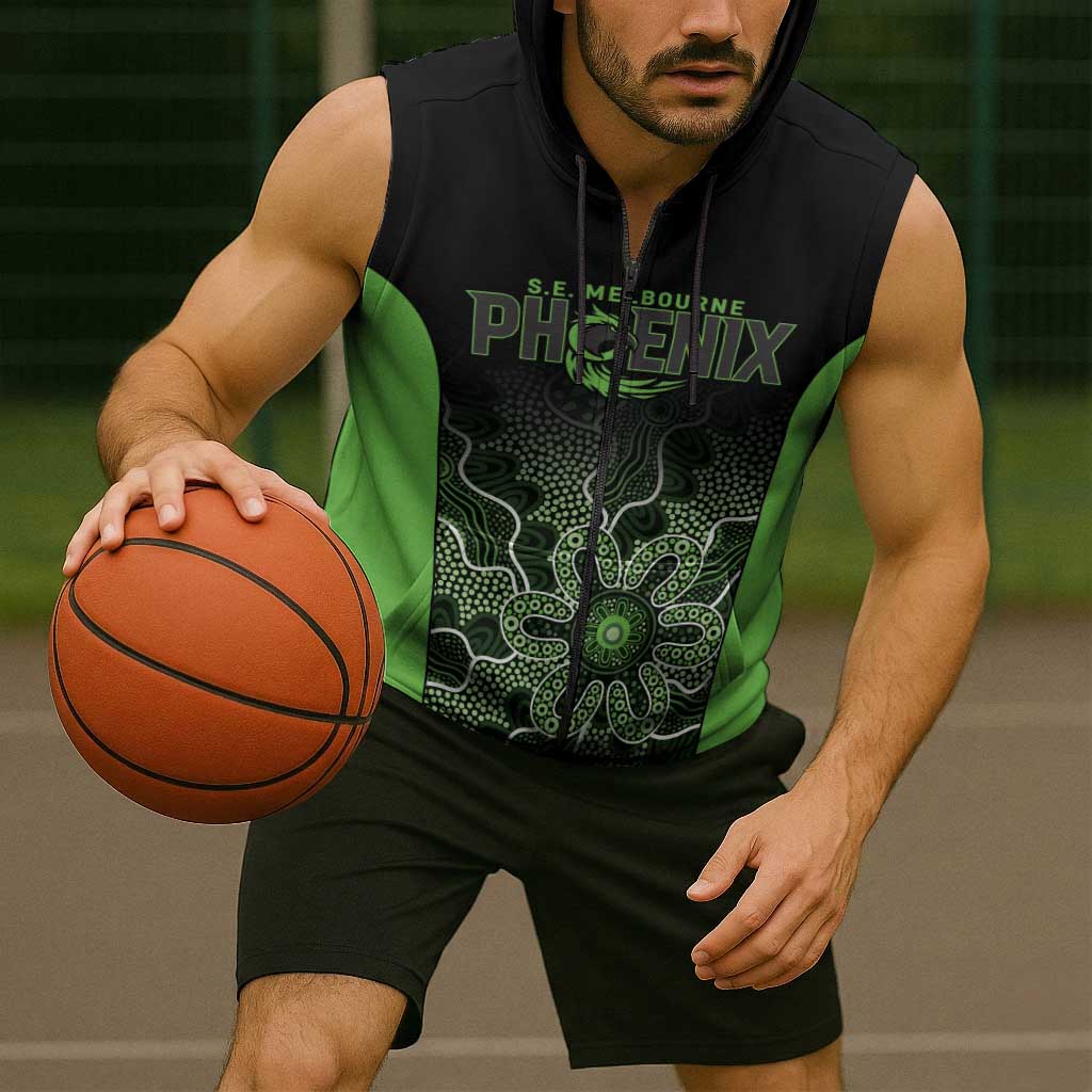 Basketball Custom South East Melbourne Sleeveless Zip Hoodie Simple Australian Dot Art LT9