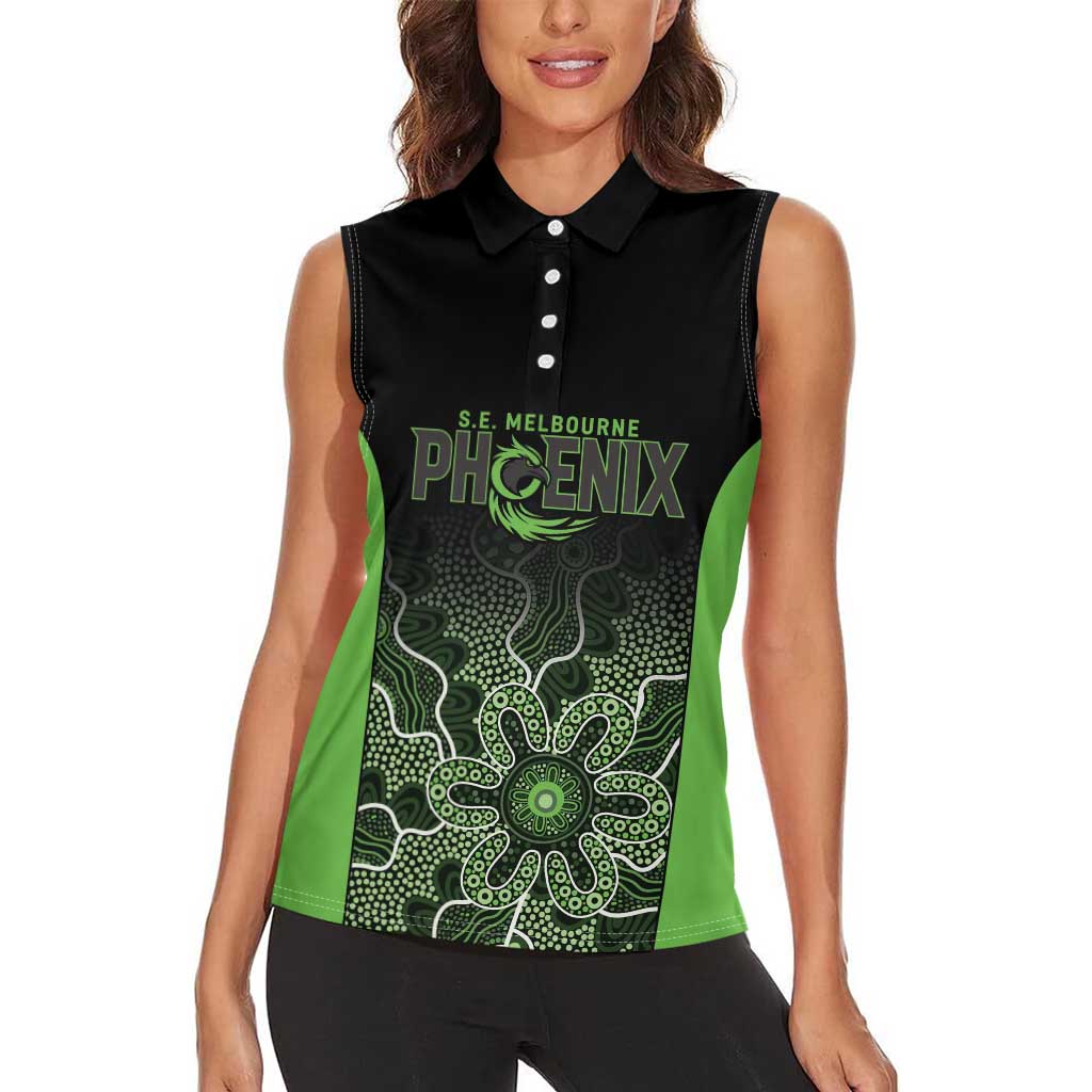 Basketball Custom South East Melbourne Women Sleeveless Polo Shirt Simple Australian Dot Art - Aussie Hoodie