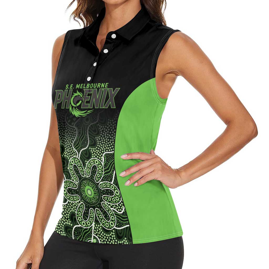 Basketball Custom South East Melbourne Women Sleeveless Polo Shirt Simple Australian Dot Art - Aussie Hoodie
