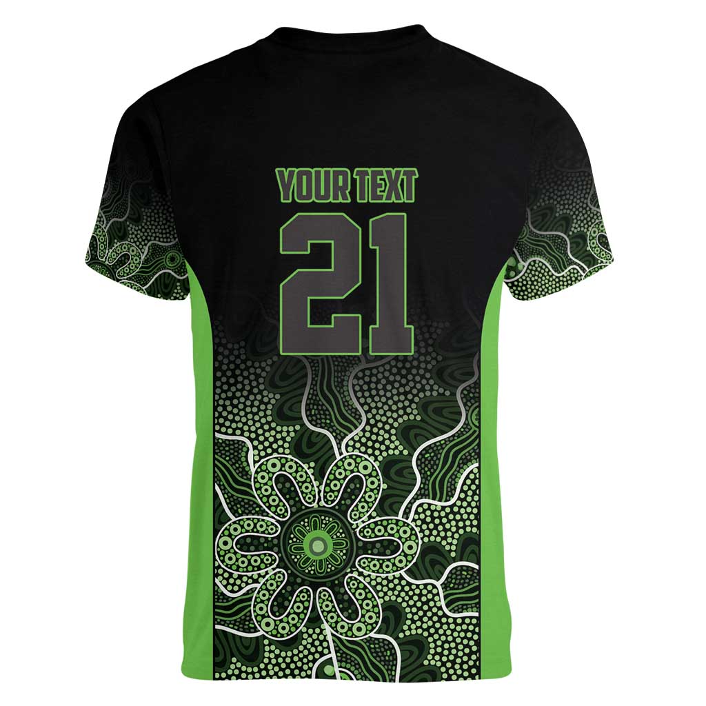 Basketball Custom South East Melbourne Women V-Neck T-Shirt Simple Australian Dot Art - Aussie Hoodie